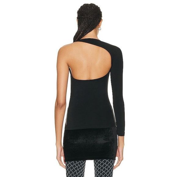 BALENCIAGA One-sleeve cutout stretch-jersey top Size 40 (US 8) $1185 - Picture 4 of 12